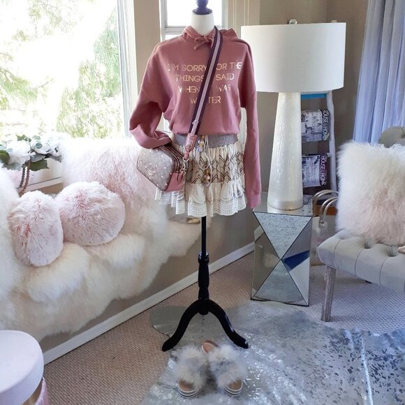 NWT Hemant & Nandita beige pleated mini skirt - Picture 7 of 11